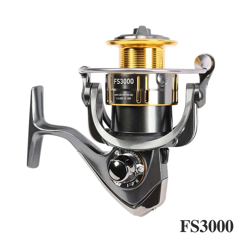 TSURINOYA для рыбалки катушка FS 800 1000 2000 3000 5,2: 1 9+ 1BB форель пресной воды морской Спиннинг Рыболовная катушка рыболовные приманки катушки - Цвет: FS3000