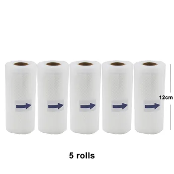 

5 Rolls/Lot Kitchen Food Vacuum Bag Storage Bags Packers For Vacuum Sealer 12cm*500cm