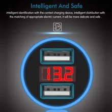 3.1A 5V Dual USB Автомобильное зарядное устройство с светодиодный дисплей универсальный телефон автомобильное зарядное устройство для Xiaomi samsung S8 iPhone X 8 Plus планшет 4,0