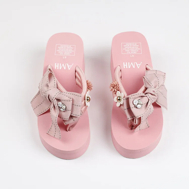 2019 Summer New Korean Womens Non-slip Wedge High Heels Flip Flops Slippers Online Ladies Fashion Platform Shoes52