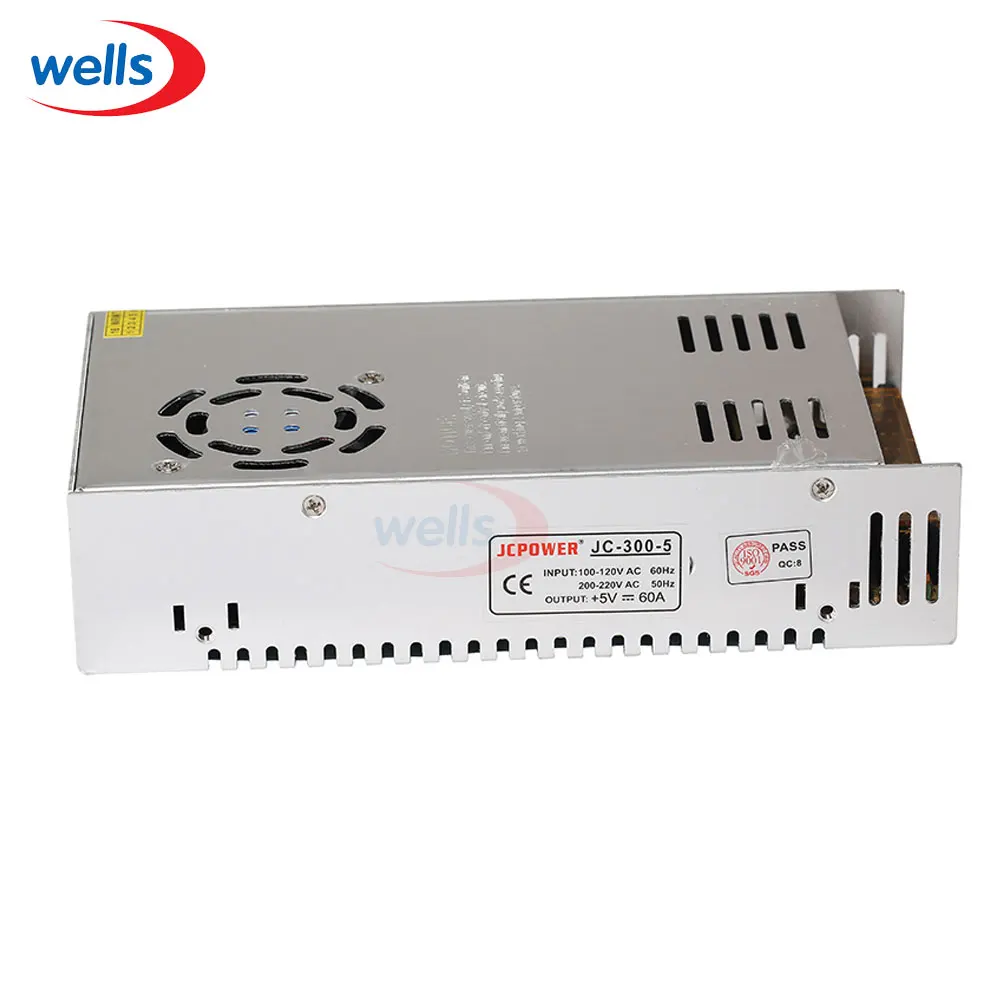 AC DC 5 В в 60A 300 Вт питание для WS2811 WS2801 LPD8806 светодиодные ленты свет коммутирующий трансформатор конвертер зарядное светодио дный светодиодный драйвер