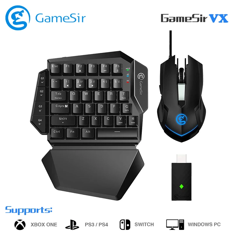 

GameSir VX AimSwitch Wireless E-sports Keyboard Mouse Combo One-handed Blue Switch Keyboard for Windows PC/Xbox/PS3/PS4/Switch