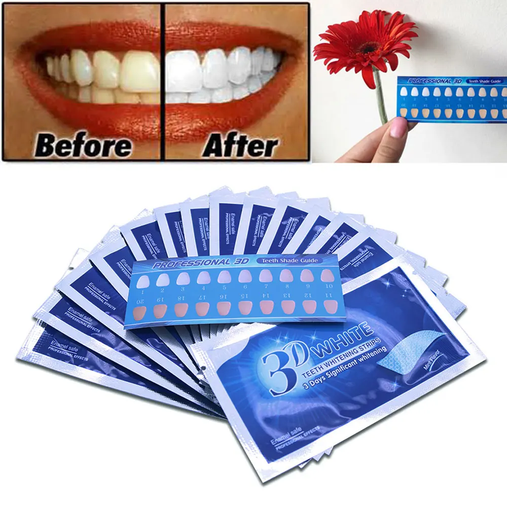 14Pairs Teeth Whitening Strips Gel Tooth Whitening Oral Hygiene Care