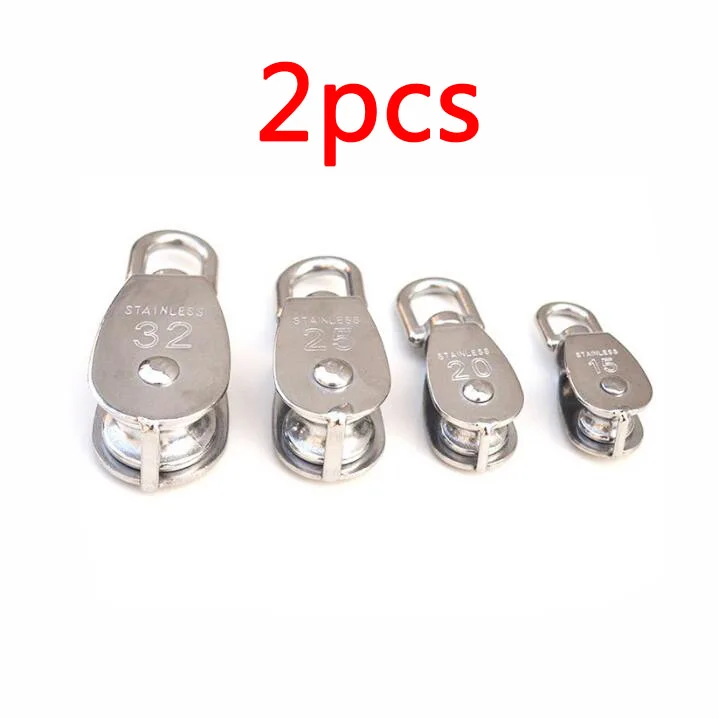 

Free Shipping 2PCS Stainless Steel Single/Double Pulley Fixed Pulley Spare Parts For RC Boat Model