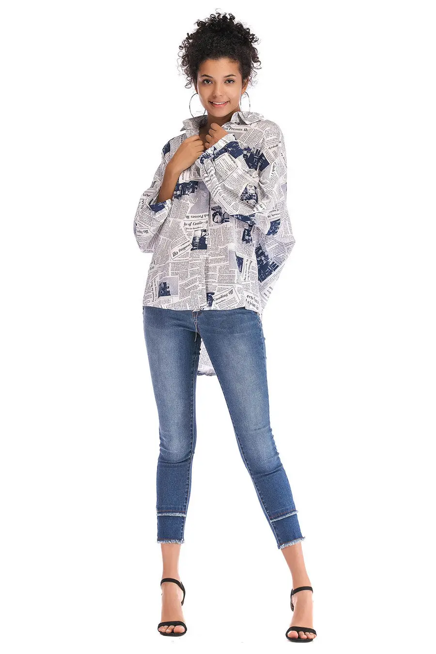 Gladiolus 2018 New Autumn Shirt Women Batwing Sleeve Letter Printed Loose Irregular Long Blouse Women Shirts Ladies Tops blusas (18)