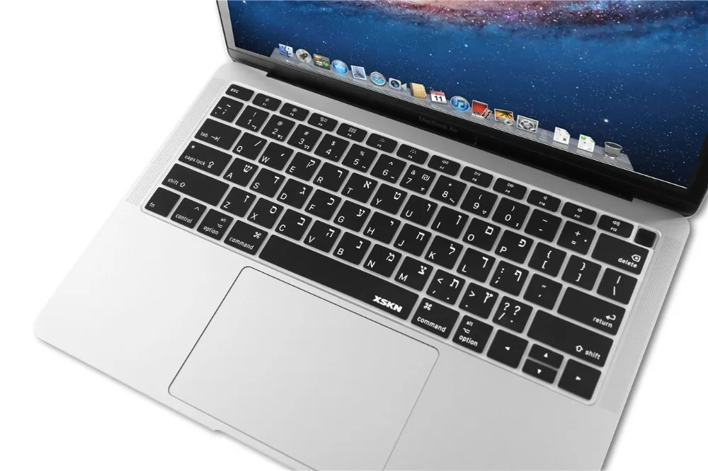 XSKN Иврит Клавиатура чехол для нового MacBook Air 1" с сенсорным ID retina дисплей A1932( выпуск) Мягкий сенсорный ультра тонкий чехол