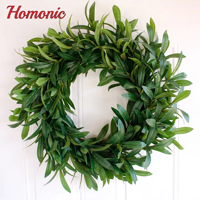 

Artificial simulation plant Wreaths Wall ornaments decorative olive foliage wreath European Home decoration olive branch wreath