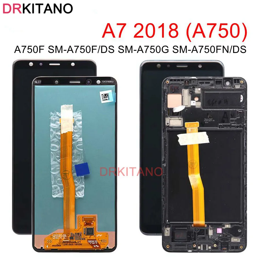 

LCD Screen For Samsung A7 2018 Display Touch Screen Panel With Frame A750 SM-A750F A750F Screen For SAMSUNG GALAXY A7 2018 LCD