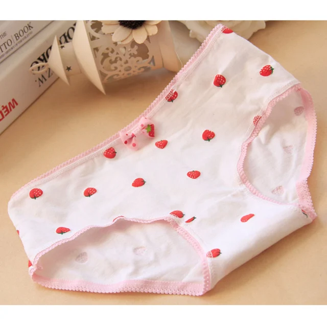 Buy 4Pcs/Lot Candy Color Girl Panties Strawberry