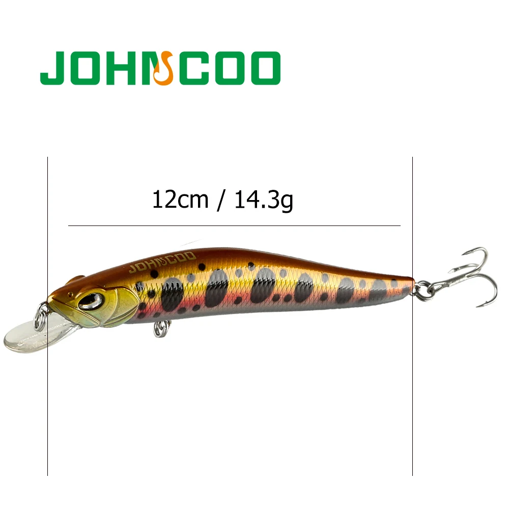 JOHNCOO 1 шт. 12 см 14 3 г новый реалистичный воблер с острыми тройными крючками