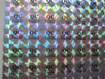 

1cm 10000pcs QC passed sticker for package,Grid silver Laser Holographic Sticker Label,QC PASSED Stickers,QC Adhesive Label tag