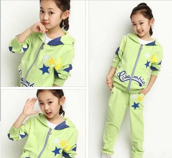 Children's clothing 2014 new girls Spring and Autumn Children models sleeved big virgin sports suit | Мать и ребенок