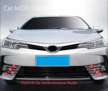 

For Toyota Corolla 2017 Sedan (Not fit for North-America Model) ABS Chrome Front Fog Light Cover Decorative Trim 8pcs