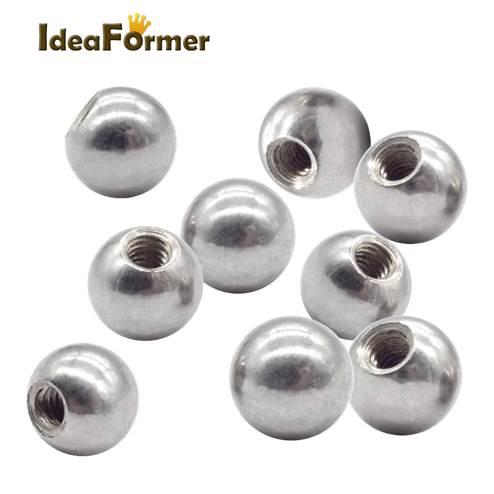 12Pcs K800 Drill Steel ball New arrival diameter 10mm Bore thread M4 for Carbon Fiber tube connection 3D printer parts