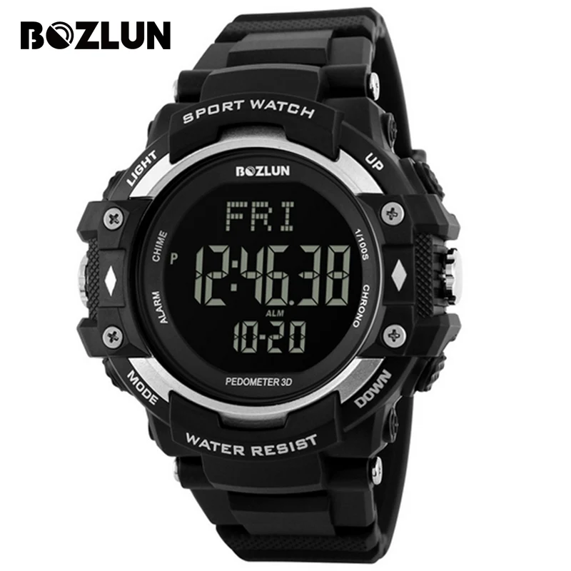 

BOZLUN ST02 Men Digital Wristwatches Heart Rate Monitor Sport Watch Chronograph Alarm Back Light Water proof Relogio Masculino
