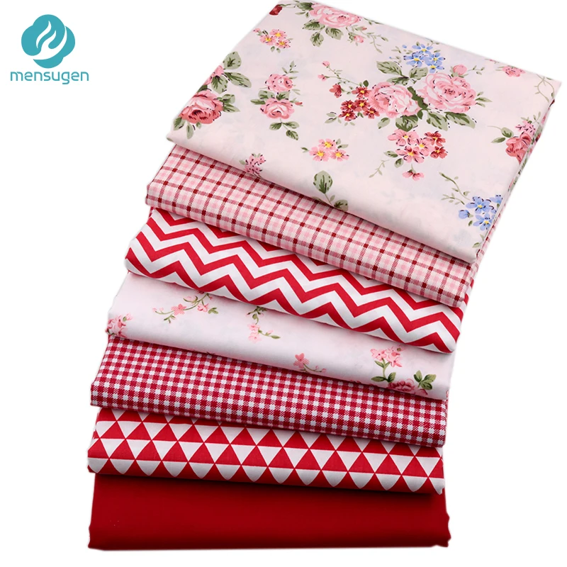 7 шт., 1" x 22"/46 см x 56 см, красная хлопковая ткань для лоскутного шитья, стеганые ткани, рукоделие, Telas