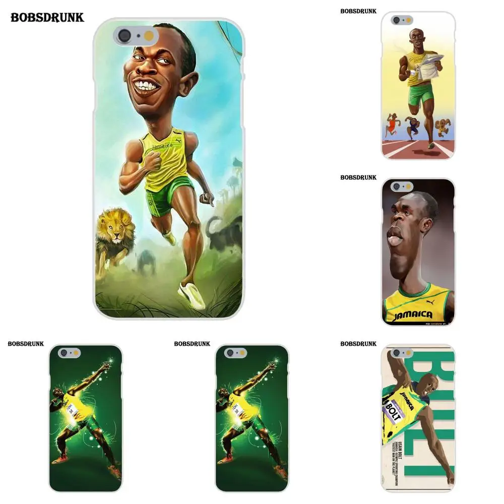 

EJGROUP For Apple iPhone X 8 7 6S 6 SE 5C 5S 5 4S 4 Plus Soft Cell Phone Cases Sports Star Usain Bolt