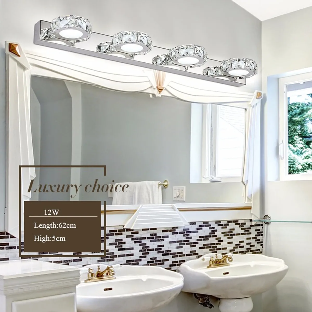 

LED Crystal Bathroom Wall Lamp Modern Noble Design High Efficiency Fixture Mirror Light Make up Vanity Ligh 3/4 Head Energy Save