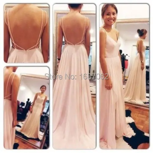Elegant Evening Dresses Pale Pink Chiffon Sweep Train Spaghetti Elegant Evening Dresses Pale Pink Chiffon Sweep Train Spaghetti Strap D Beach Formal Long Prom Gowns Robe De Soiree In From