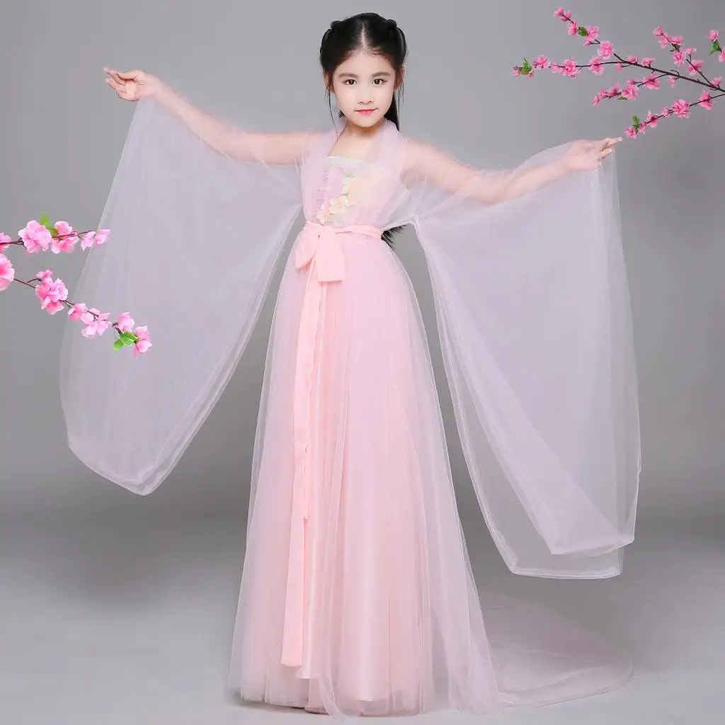 Древний китайский костюм для детей; костюм принцессы для девочек; платье Hanfu в древнем китайском стиле; детская одежда династии Тан