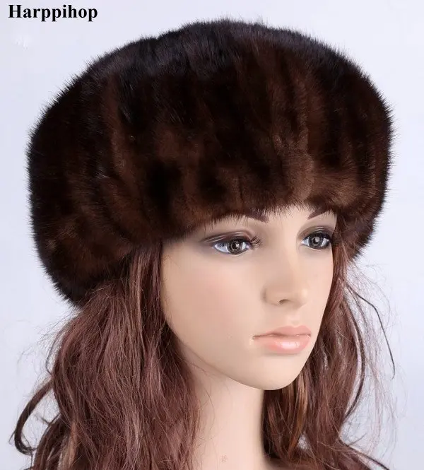 Mink fur hat mink beret warm cap 