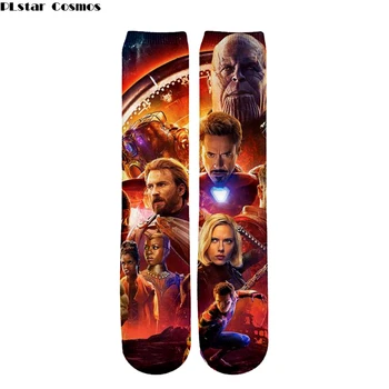 

Summer autumn Harajuku 3D Print Socks Hip Hop Batman Superman SpiderMan Captain America Avengers thanos Short Novelty Sokken