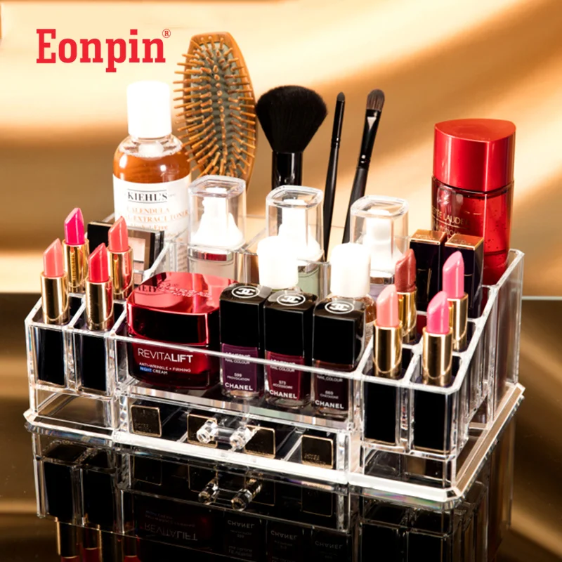 Eonpin DIY Large Capacity Acrylic Makeup Organizer Cosmetic Storage box