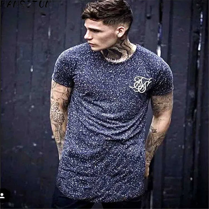 

New men's ss Sik Silk Kanye West splash ink T-shirt men's casual hip hop irregular cut zipper short-sleeved T-shirt top 4 colors