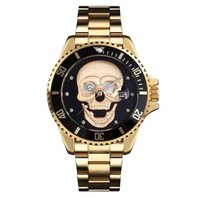 New Relogio Masculino 9195 Creativity Skull Pattern Stainless Steel Men Quartz Watches Waterproof Male Wristwatch Men's Watch New Relogio Masculino 9195 Creativity Skull Pattern Stainless Steel Men Quartz Watches Waterproof Male Wristwatch Men's Watch