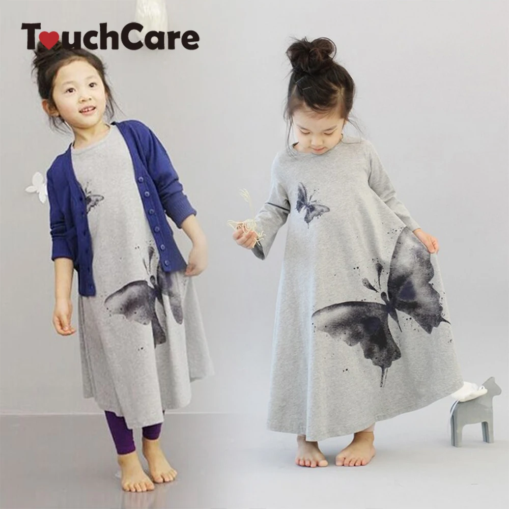 Clearance New Casual Baby Girl Dresses Girls Dress Butterfly Print Baby