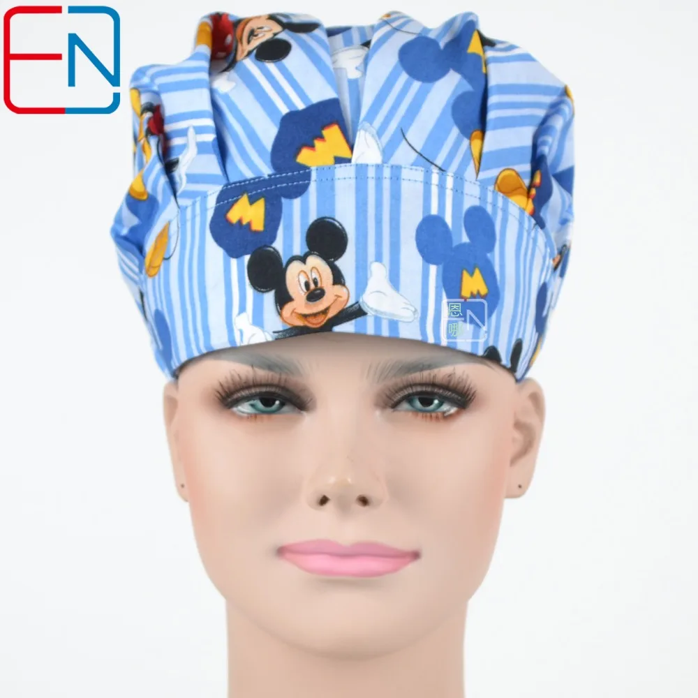Buy Hennar Women Scrub Caps Mikey Print Medical Hat