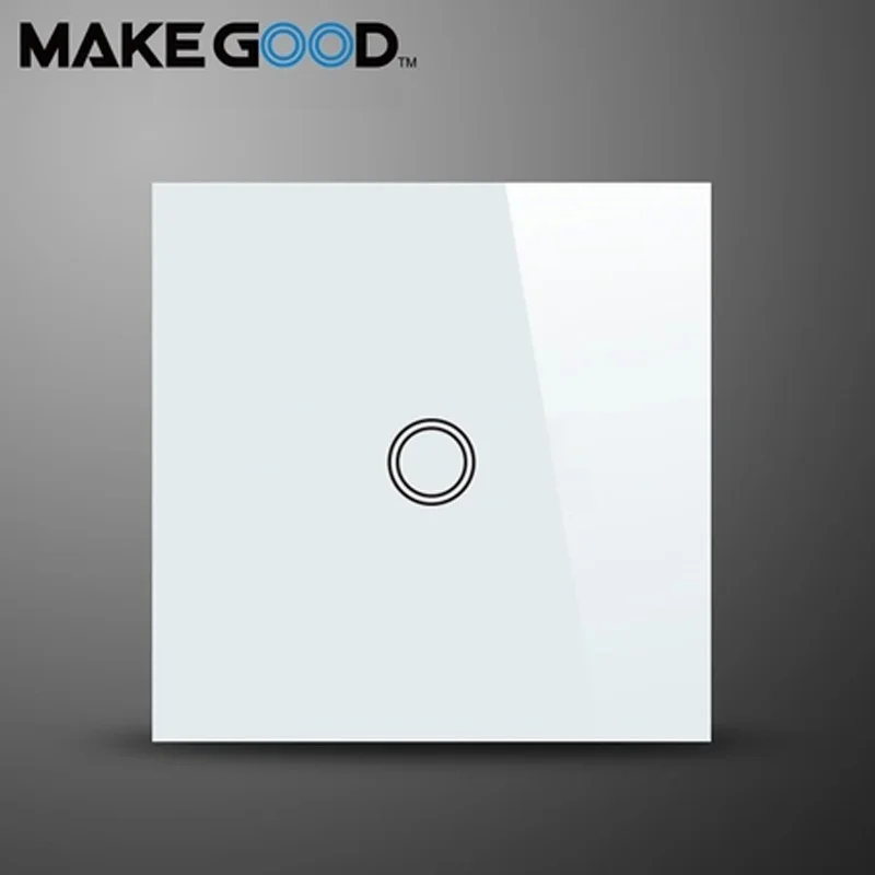 Сенсорный выключатель MakeGood европейского стандарта 1 клавиша канал панель из