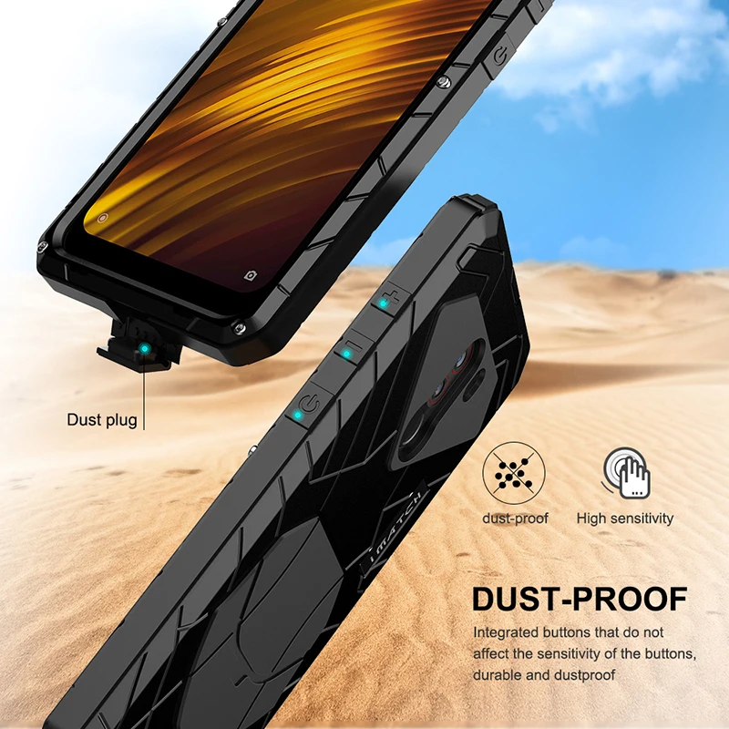 Online Para Xiaomi mi Pocophone F1 funda de teléfono duro Alu mi num Metal Protector de pantalla de vidrio templado para Xiaomi 9 T de alta resistencia