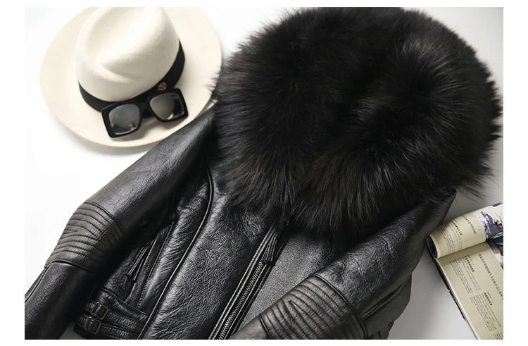 genuine sheepskin leather jacket with raccoon fur collar (18)