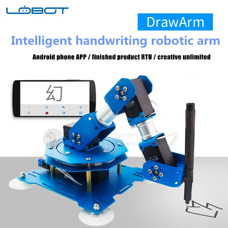 Новейший 4DOF алюминиевый DrawArm 3D Интеллектуальный почерк Роботизированная рука LX-15D сервоприводы последовательный автобус Android телефон/планшет управление приложением