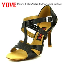 YOVE стиль w121-5 танцевальная обувь Бачата/Сальса крытый и открытый Женская танцевальная обувь