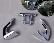 Nueva silver chrome volante ajuste de la cubierta de pegatinas para volkswagen vw Golf 6 Jetta MK5 MK6 Polo 2009 2010 2011 Polo Bora Sagitar