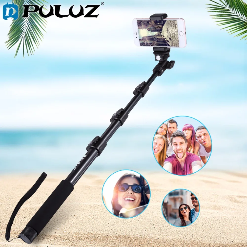 

For Go Pro Accessories Extendable Adjustable pole Handheld Selfie Stick Monopod for GoPro HERO5 HERO4 Session HERO 5 4 3+ 3 2