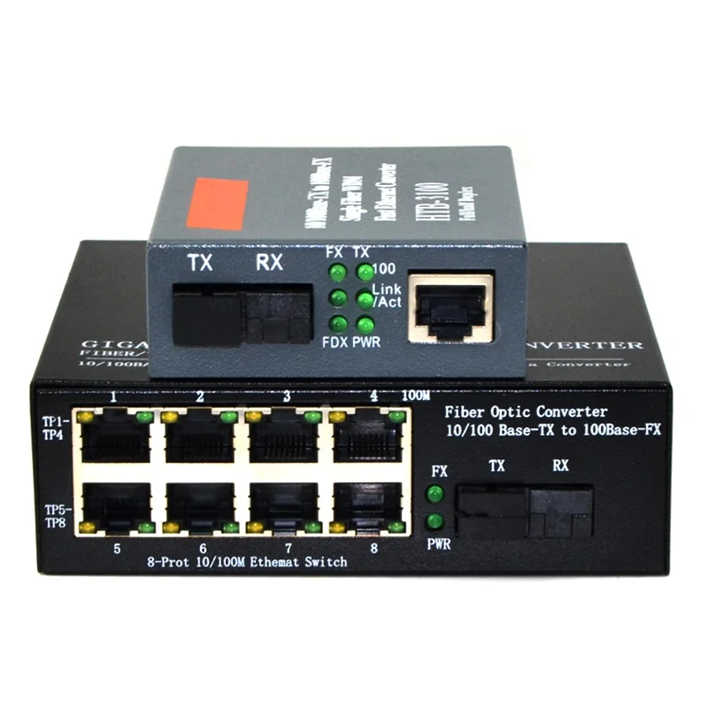 1 пара 10/100 Мбит/с волоконно-оптический Media Converter 1 CH * SC 8 CH * RJ45 Netlink конвертер 1 CH * SC 1 CH * RJ45 волоконно-оптический трансивер
