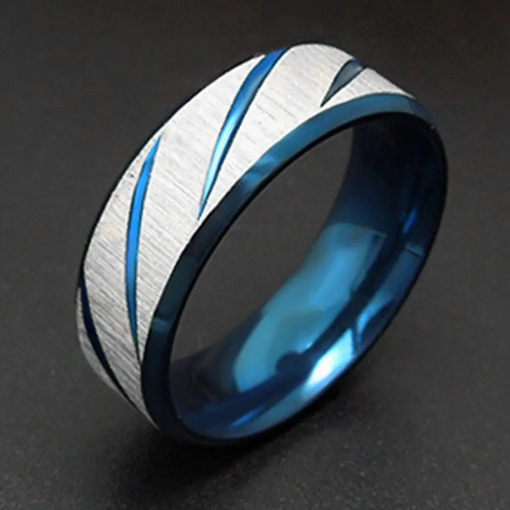 GENBOLI 1PC Metal Stainless Steel Wide Rings Sports Male Simple Men Jewelry Ring Wholesale Business Titanium Boy Gift