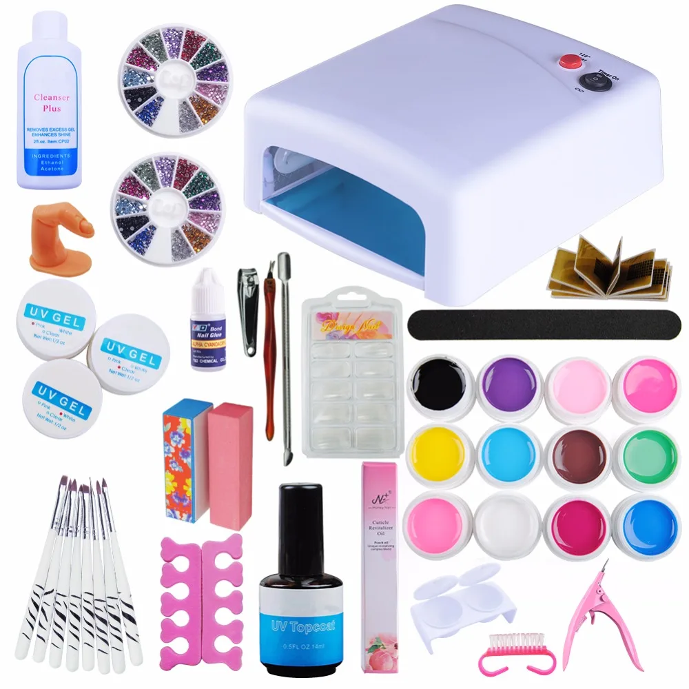 36W UV Lamp Nail Gel Manicure Kit for Nail Acrylic UV Gel Brush Set Tips Cutter Form Rhinestone Nail Manicure Extension Tool Kit 36W UV Lamp Nail Gel Manicure Kit for Nail Acrylic UV Gel Brush Set Tips Cutter Form Rhinestone Nail Manicure Extension Tool Kit