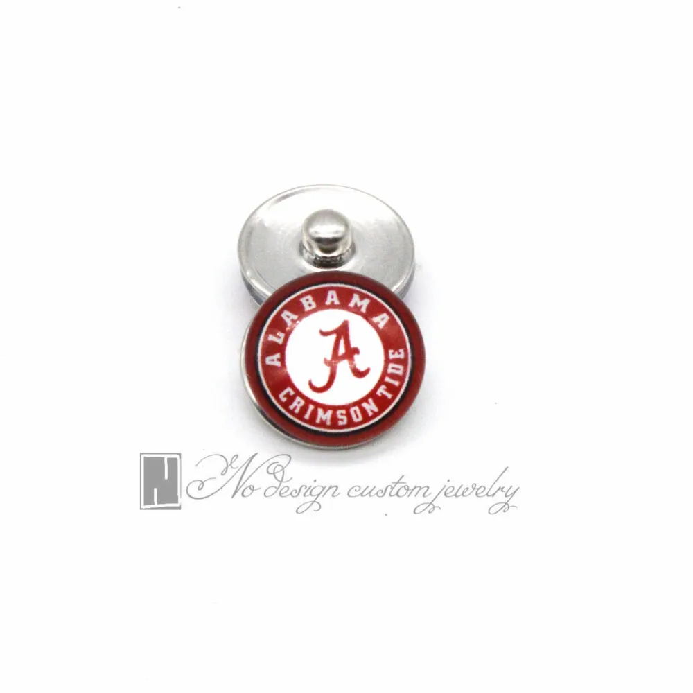 Alabama crimson tide NCAA спортивные стеклянные кнопки 18 мм 12 мм подходящие защелки браслет и браслет для женщин DIY оснастки ювелирные изделия