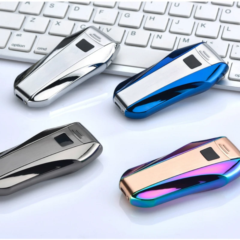 Интеллектуальная двойная дуговая зажигалка с металлическим отпечатком пальца, Сенсорная Электронная зажигалка USB, гаджеты для мужчин zapalniczka