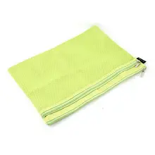 Прямоугольник сетки узором 2 слоя A4 Бумага файлы документов сумка на молнии желтый и зеленый цвета