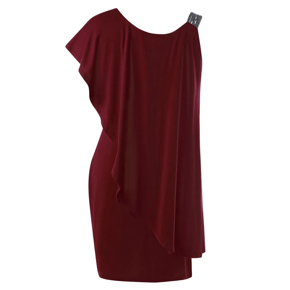 Gamiss-Women-Plus-Size-One-Shoulder-Flounce-Sequins-Mini-Dress-Female-Summer-Party-Dresses-Sexy-Bodycon