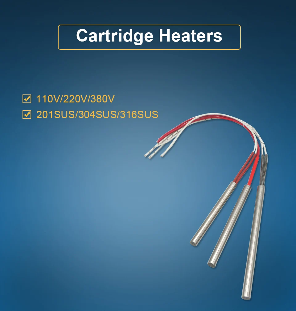 LJXH один конец проводной подогреватель картриджа Нагревательный элемент 9x300 мм/0,354 "х 11,81" AC110V/220 V/380 V Мощность 680 W/900 W/1100 W