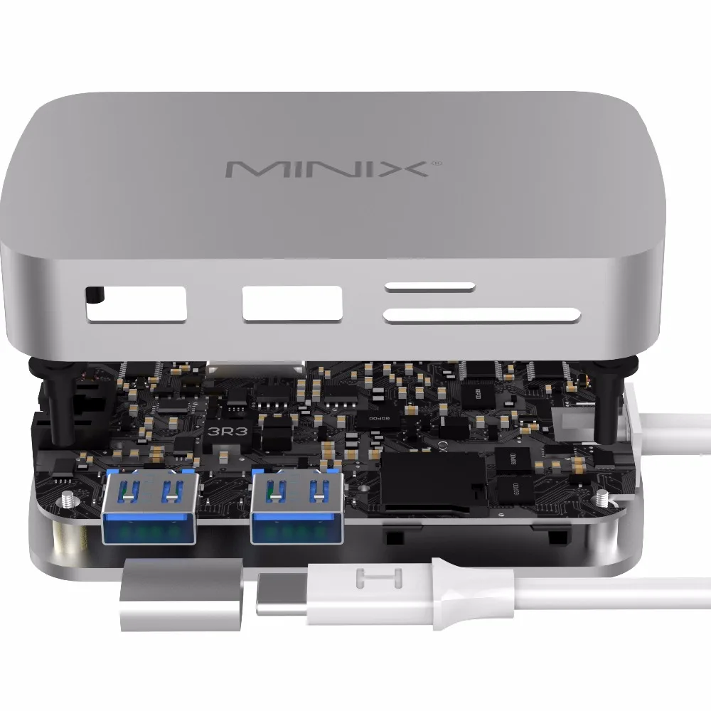 Original MINIX NEO C USB Hub Multiport Adapter with HDMI Gigabit Ethernet Port USB-C Adapter Compatible with Apple MacBook