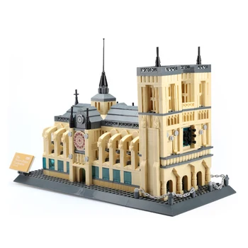 

World Architecture Notre-dame Cathedral Of Paris 1380Pcs Building Blocks sets educational toys for children Compatible With Toys