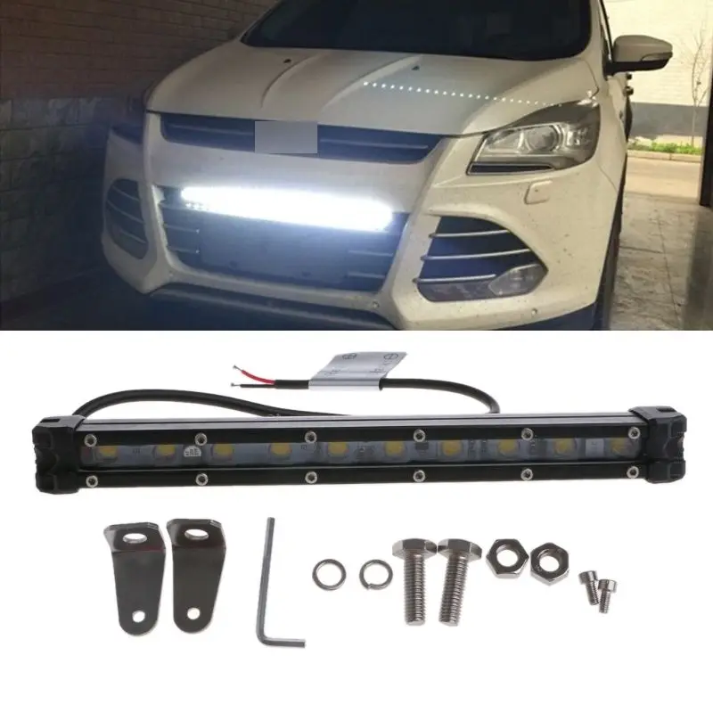 

JX-LCLYL 10W 10LED Curved Flood Spot Work Light Lamp Bar For Offroad Truck Grille