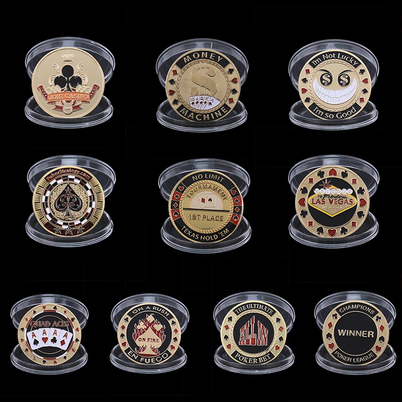 Ladaidra Texas Poker Lucky Chips Commemorative Coin Gold Plated Souvenir Art Collection